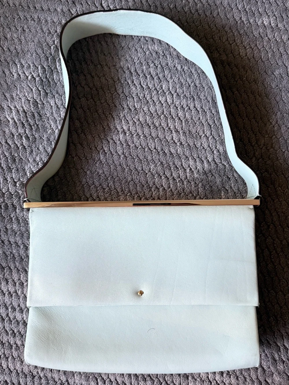 Rare Unique Kate Spade Luna duck egg blue leather shoulder bag